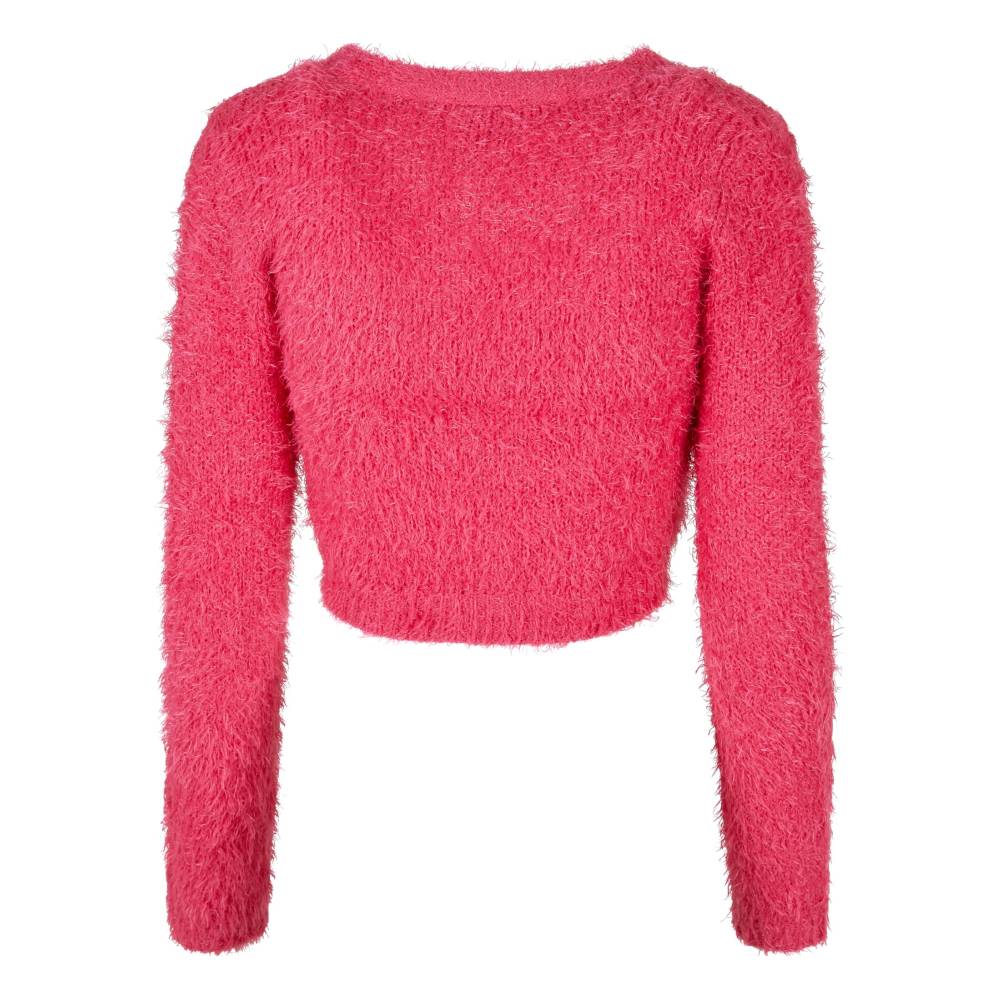 Urban Classics - Cropped Feather Cardigan - Rose